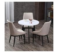 Simple Casual Mesa de comedor y silla Combinación Hotel Recepción Sala Oficina Balcón Sala de Estar Jardín al aire libre Mesa redonda (Color: Gris) (Albaricoque)