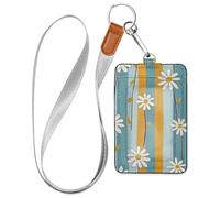 Simple Daisy - Portatarjetas minimalistas para tarjetas de identificación de crucero con cordón para tarjetas de barco, viajes y vacaciones