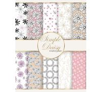 Simple Daisy Scrapbook Paper Pad: 20 Double Sided Craft Paper For Card Making, Origami & DIY with hand drawn pattern for craft (Scrapbooking paper with hand drawn pattern for craft)