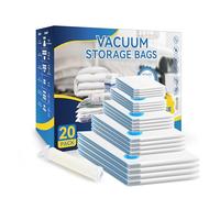 Simple Deluxe Bolsas de almacenamiento al vacío, paquete de 20 bolsas de ahorro de espacio con bomba de mano, bolsas de sellado al vacío para ropa, viajes, edredones, mantas, ropa de cama, almohadas