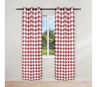 Simple Deluxe Buffalo - Paneles de Cortinas Opacas a Cuadros para Sala de Estar, Dormitorio, Estilo Granja, Patio, oscurecimiento de habitación, con Aislamiento térmico, Cortina a Cuadros con Ojales,
