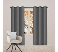 Simple Deluxe Juego de 2 Paneles de Cortinas Opacas de 63 Pulgadas de Largo, Cortinas largas con Aislamiento térmico y Ojales, 2 Cortinas, 42 Pulgadas de Ancho x 63 Pulgadas de Largo, Color Gris