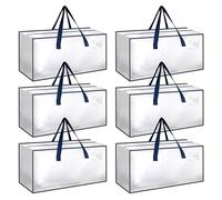 Simple Deluxe Paquete de 6 Bolsas de mudanza extragrandes con Correas de Mochila, Asas y Cremalleras Fuertes, Bolsa de Almacenamiento Resistente para mudanzas, Viajes, Camping, Ahorro de Espacio,