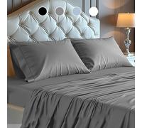 Simple Deluxe Queen Size 4 Piece Sheet, Lightweight Super Soft Easy Care Microfiber - Comfy Breathable, Cooling Bedding Sheets with Deep Pocket, Shrinkage and Fade Resistant, Hotel Luxury, Grey