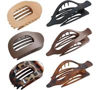 Simple Elegant Duckbill Hair Clip, Flat Claw Clips for Girls, Oval Hair Clips for Women, Pointed Duckbill Hair Clips for Thick Medium Thin Hair, Strong Hold No Slip Hair Barrettes (6PC-D)