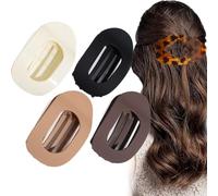 Simple Elegant Duckbill Hair Clip,Round Flat Hair Clips for Women,Duckbill Hair Clip For Thick Hair,Duckbill Hair Clips-Medium Classic Multicolor Suitable for all hair types (E)