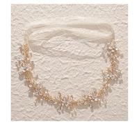 Simple Fandmade Pearl Bridal Hairband Rose Gold Jelly Rhinestone Alloy Headband Wedding Headpiece Accessories(HS-J5426G)