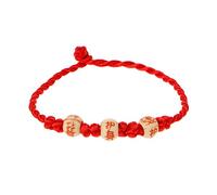 Simple Fashion - Pendientes de cuerda roja trenzada para el año de nacimiento, cuerda roja de la suerte, ajustable, para yoga, oración budista, aretes, talla única, como se describe