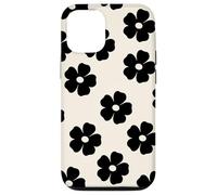 Simple Flor Negra Lindo Girly Carcasa para iPhone 12/12 Pro