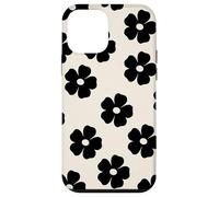 Simple Flor Negra Lindo Girly Carcasa para iPhone 12 mini