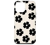 Simple Flor Negra Lindo Girly Carcasa para iPhone 12 Pro Max