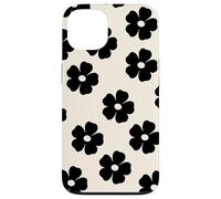 Simple Flor Negra Lindo Girly Carcasa para iPhone 13