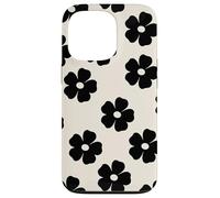 Simple Flor Negra Lindo Girly Carcasa para iPhone 13 Pro
