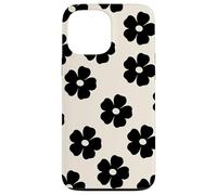 Simple Flor Negra Lindo Girly Carcasa para iPhone 13 Pro Max