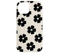 Simple Flor Negra Lindo Girly Carcasa para iPhone 14