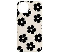 Simple Flor Negra Lindo Girly Carcasa para iPhone 14 Plus