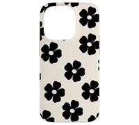 Simple Flor Negra Lindo Girly Carcasa para iPhone 14 Pro