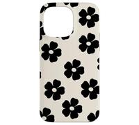 Simple Flor Negra Lindo Girly Carcasa para iPhone 14 Pro Max