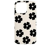 Simple Flor Negra Lindo Girly Carcasa para iPhone 15 Pro Max