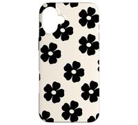 Simple Flor Negra Lindo Girly Carcasa para iPhone 16 Plus