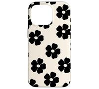Simple Flor Negra Lindo Girly Carcasa para iPhone 16 Pro