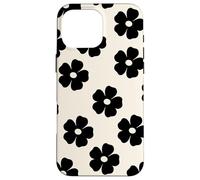 Simple Flor Negra Lindo Girly Carcasa para iPhone 16 Pro Max
