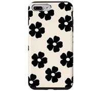 Simple Flor Negra Lindo Girly Carcasa para iPhone 7 Plus/8 Plus