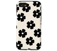 Simple Flor Negra Lindo Girly Carcasa para iPhone SE (2020) / 7 / 8