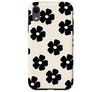 Simple Flor Negra Lindo Girly Carcasa para iPhone XR