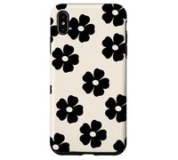 Simple Flor Negra Lindo Girly Carcasa para iPhone XS Max