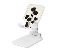 Simple Flowers And Leaves Boho - Soporte plegable para teléfono celular, ángulo ajustable, altura de escritorio, portátil, compatible con todos los teléfonos inteligentes, estilo blanco