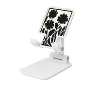 Simple Flowers And Leaves Vintage Boho - Soporte plegable para teléfono celular, ángulo ajustable, altura de escritorio, portátil, compatible con todos los teléfonos inteligentes, estilo blanco