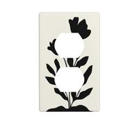 Simple Flowers and Leaves Vintage Outlet Cover Light Switch Cover Decorative 1 Gang Wall Plate for Kitchen Room Bathroom Size 7x11.4cm
