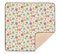 Simple Flowers - Tapete colorido de espuma suave para gimnasio y actividades para el suelo, acogedor, transpirable, para bebés y niños pequeños, 50 x 50 pulgadas