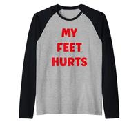 Simple Funny Gym Workout Quote My Leg Hurts Camiseta Manga Raglan