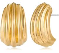 Simple Geometric Trapezoidal Striped Zink Alloy Earrings with Low Sensitivity, Simple Fashion Earrings for Woman