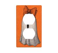 Simple Ghost con gran arco naranja, cubierta decorativa para interruptor de luz, placa de pared de 1 banda para cocina, baño, tamaño 7 x 11,4 cm