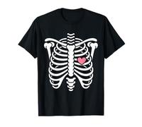 Simple Halloween Rib Bones with Sweet Heart Style Camiseta