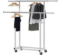 Simple Houseware Perchero estándar de Doble Varilla, Plateado