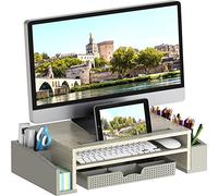 Simple Houseware Soporte Elevador para Monitor de Escritorio con Bandeja organizadora Ajustable, Arce
