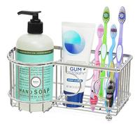 Simple Houseware Soporte Multifuncional para cepillos de Dientes con 6 Ranuras, Cromado