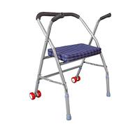 Simple Idea Andador médico con ruedas Andador de 2 ruedas con asiento, andador con andador para personas mayores El marco de acero duradero soporta hasta 150 kg,