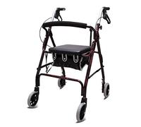 Simple Idea - Andador rodante de 4 ruedas con asiento y amplificador; bolsa de transporte de aluminio para adultos, personas mayores, ancianos y amperios; silla de transporte de aluminio para