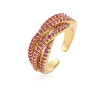 Simple INS Estilo cruzado Cross Ajustable Luz de anillo de dedo de lujo Luz de lujo elegante Romántico Sweet Index anillo de dedos