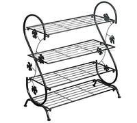 Simple Iron Shoe Rack S-Shaped Black Shoe Rack Household Multi-Layer Storage Shoe Cabinet Multi-Function Shoe Organizer