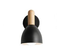 Simple Iron Stairs Wall Sconces Modern Wood Vanity Mount Lights E26/E27 Base Balcony Lamps for Kids Room Study Bedroom Bedside