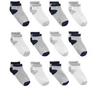 Simple Joys by Carter's 12-Pack No-Show Socks Calcetines, Azul Marino/Blanco/Gris, 4-5 años (Pack de 12) Unisex bebé