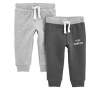 Simple Joys by Carter's 2-Pack Athletic Knit Jogger Pants Pantalones, Gris Claro Mezcla/Gris Oscuro, 18 Meses (Pack de 2) para Bebés