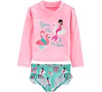 Simple Joys by Carter's 2-Piece Assorted Rashguard Sets Juego de Protectores de erupción, Rosa Sirena/Verde Agua Cisne, 5 años para Bebés