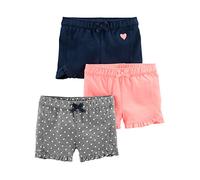 Simple Joys by Carter's 3-Pack Knit Infant-and-Toddler-Shorts, Rosa/Gris/Azul Marino, 2 años (Pack de 3) para Bebés
